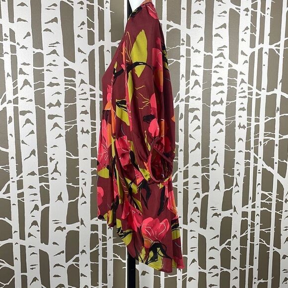 Anthropologie Maeve Floral Print Balloon Sleeve Hi-Low Hem Blouse XS - Picture 2 of 8